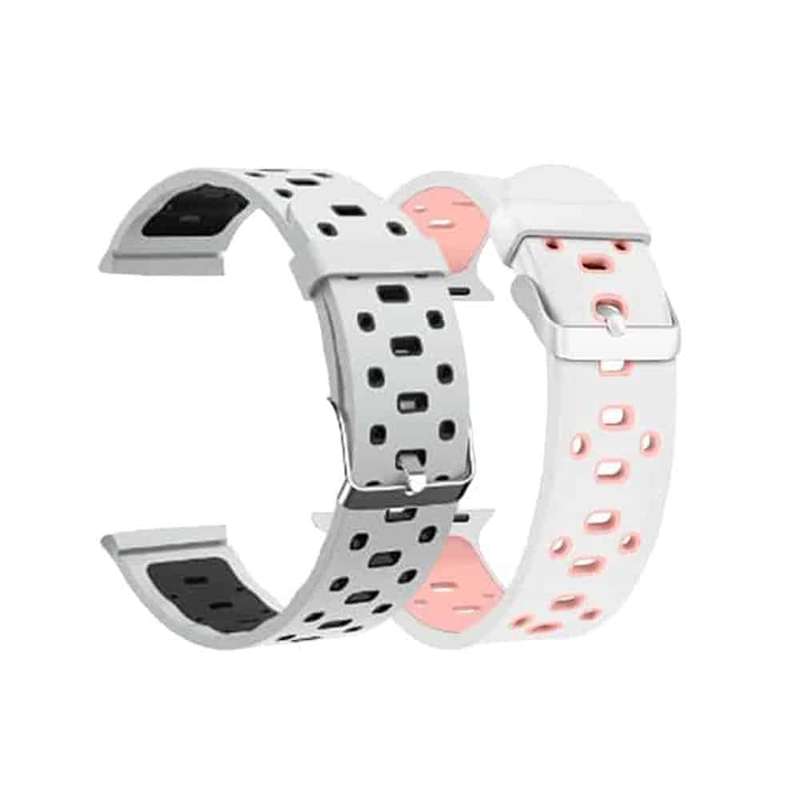 Silicone Strap for 38/40/41mm Apple Watch- White & Pink