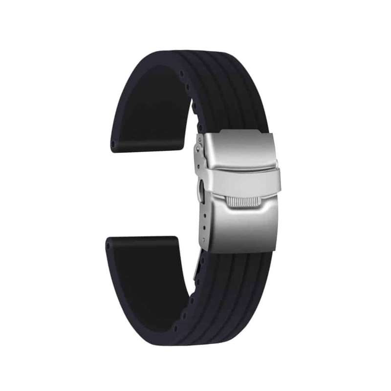 Killer Deals 20MM Waterproof Silicone Rubber Watch Strap - Black