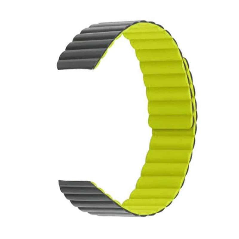 20MM Silicone Magnetic Watch Band - Grey+Green