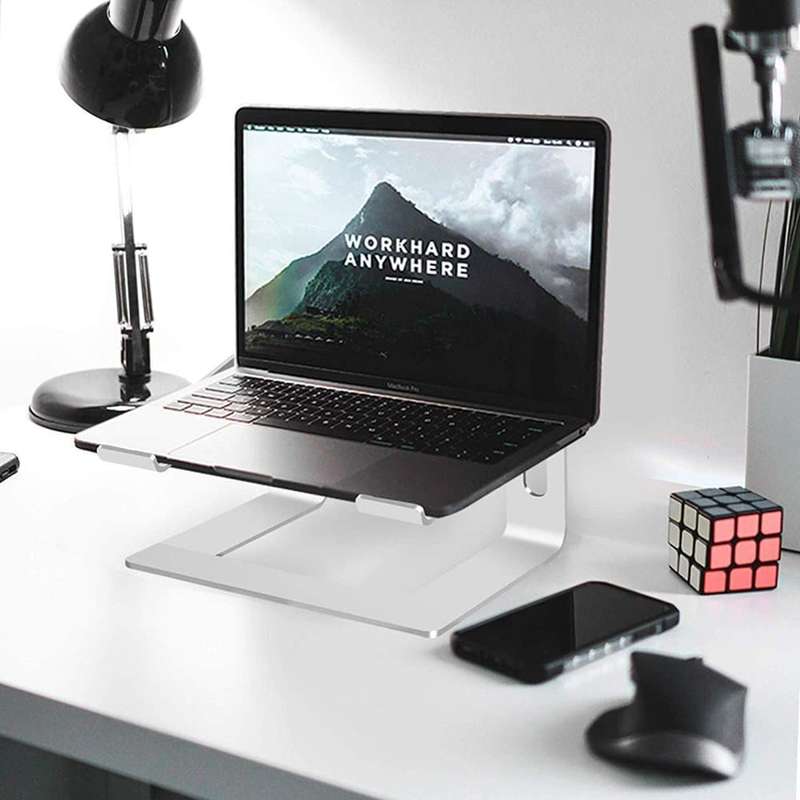 Aluminium Home & Office Desk Macbook Laptop Stand 10-15.6" - Silver