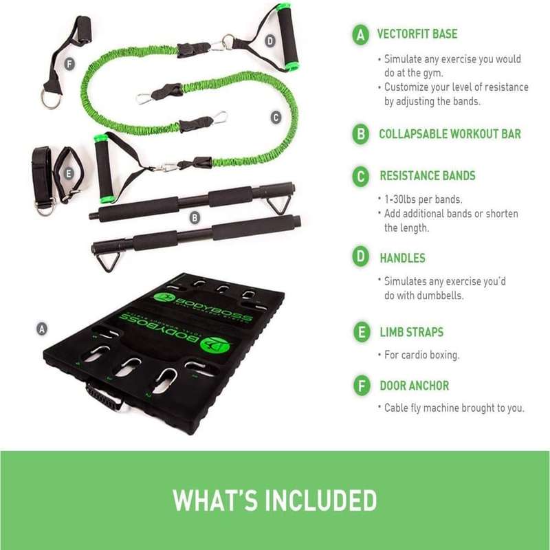 Full Body Portable Home Gym Resistance Exercise Workout System