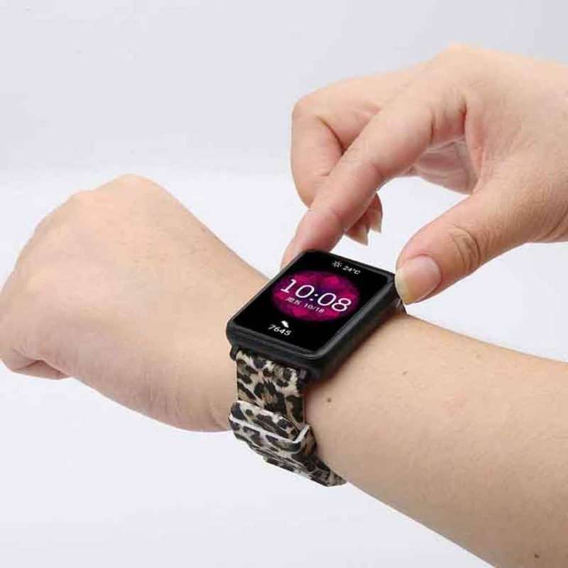 18mm Universal Watch Silicone Strap for Garmin/ Fossil/ Huawei- Leopard