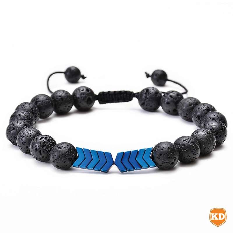 Aromatherapy arrow lava stone oil diffuser bracelet - Blue