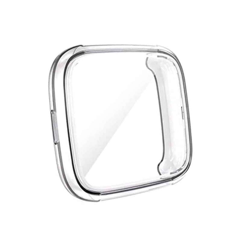 Navy Silicone Strap (M/L) + TPU Case Combo for Fitbit Versa