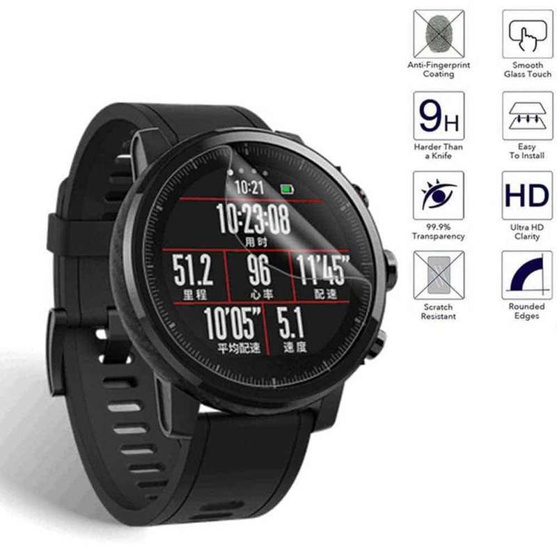 Amazfit 2/2S Stratos TPU protective case (white) + glass screen protector Combo