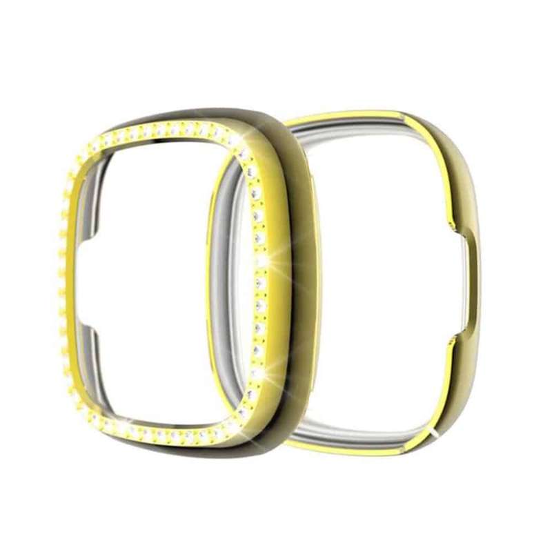 PC case with Diamond for Fitbit Versa 3 /Sense - Gold