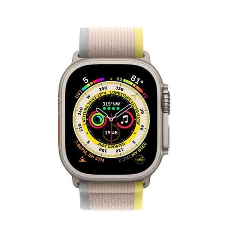 49mm Trail Loop Woven Nylon Strap for Apple Watch Ultra, Grey+Blue