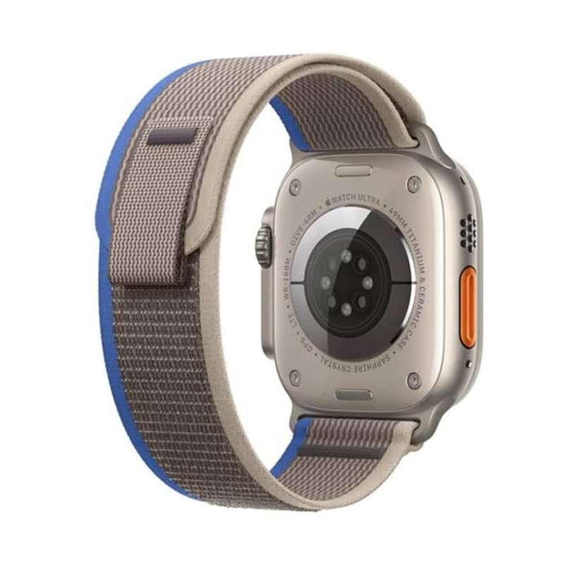 49mm Trail Loop Woven Nylon Strap for Apple Watch Ultra, Grey+Blue
