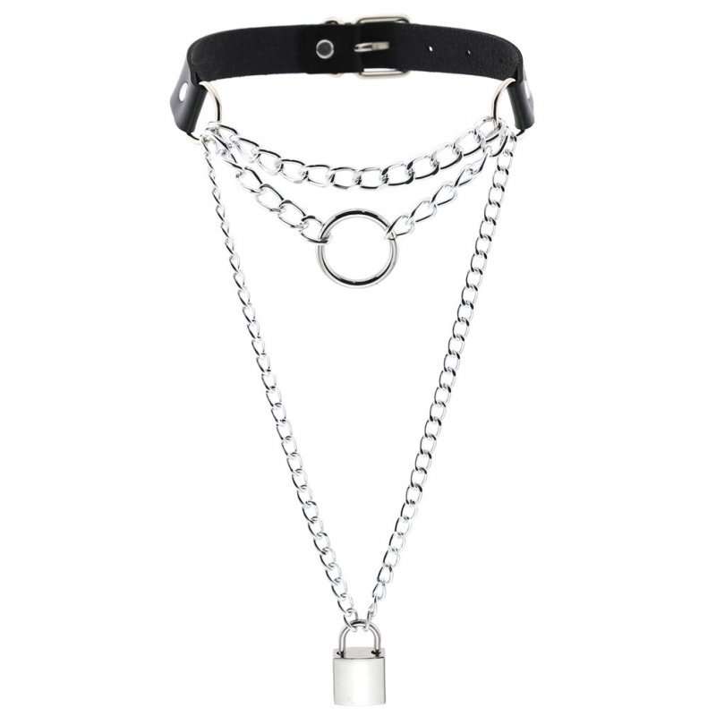 Gothic Lock Chain Necklace