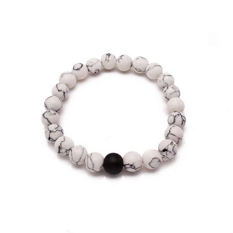Agate & Howlite Bracelet- Black