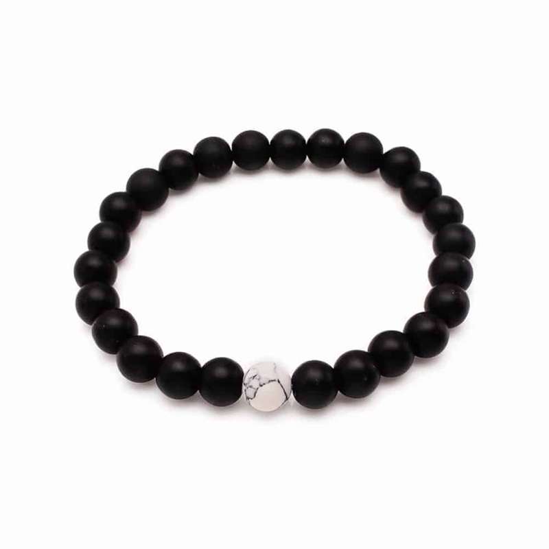 Agate & Howlite Bracelet- Black