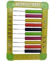 Brainware Bear Yellow Plastic Abacus 100 Beads Flatboard