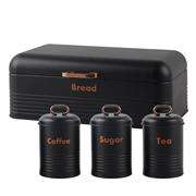 Totally 4pc BreadBin Combo Colour Black & Rose Gold Retail