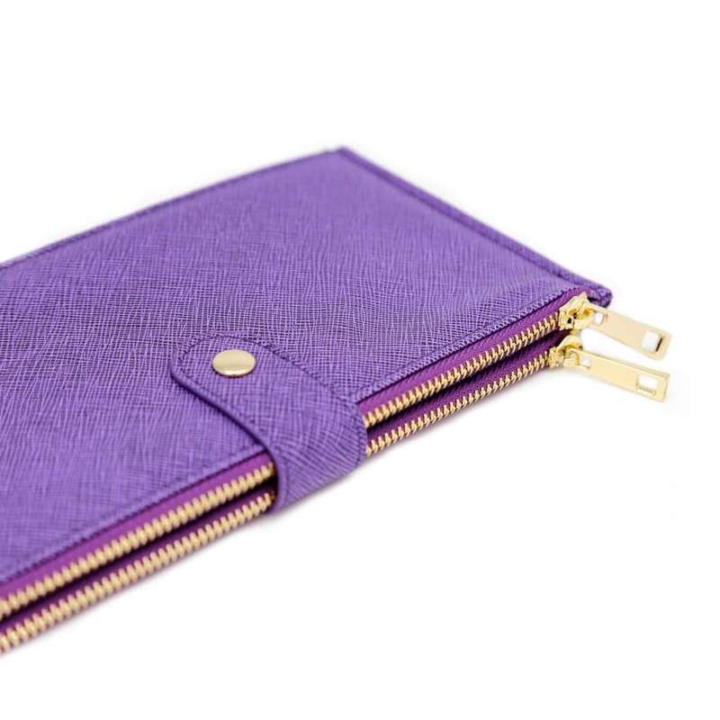Womens Wallet RFID Blocking Bifold Multi Card Case Wallet with Zipper Pocket Crosshatch - Light Blue
