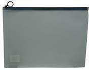 Brainware A4 Clear Carry Folder With Black Easy Slide Zip