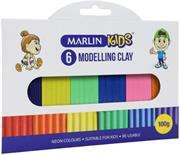 Marlin Kids Modelling Clay 100g 6 x Neon Colours