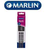 Marlin Scribblers HB end dipped pencil Blue and Silver