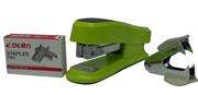 DLOffice Basic Mini Half Strip Stapler Set Green  Includes