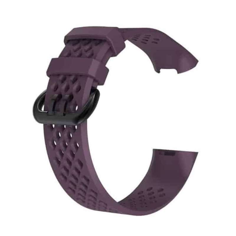 Silicone Strap for Fitbit Charge 3/4 M/L - Dark Purple 22mm