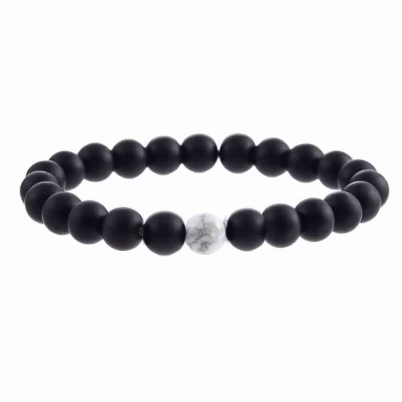 Agate & Howlite Bracelet- Black
