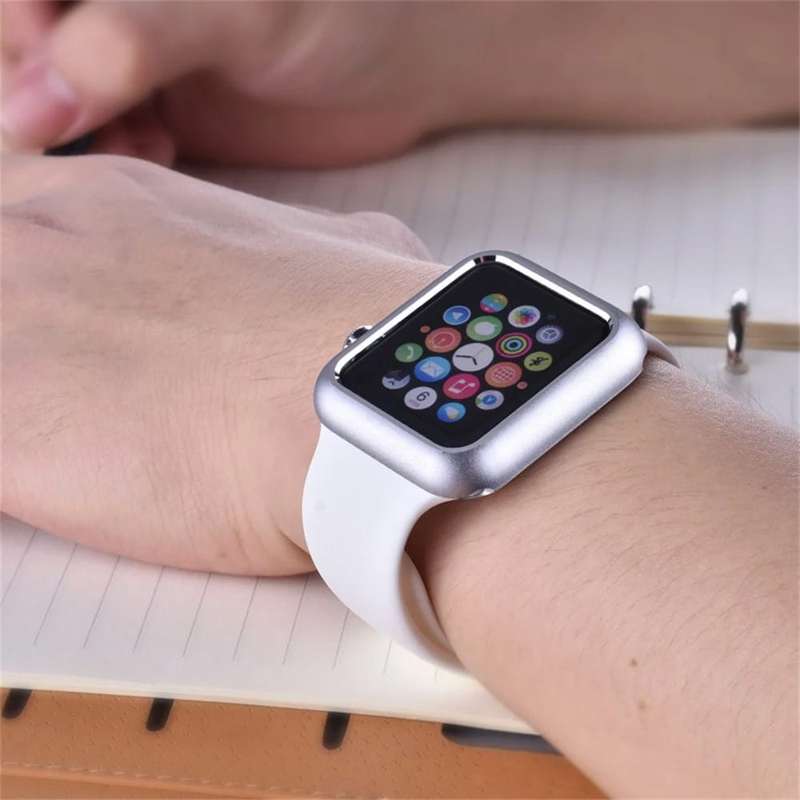 Killer Deals Magnetic Aluminium Case for 42mm Apple Watch- Silver Black 2 Pack