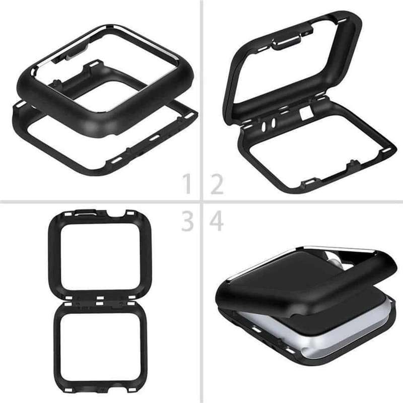 Killer Deals Magnetic Aluminium Case for 42mm Apple Watch- Silver Black 2 Pack