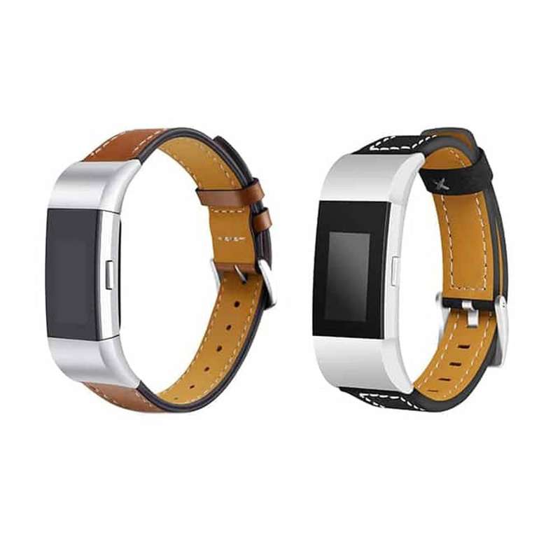 Leather Strap for Fitbit Charge 2-Brown