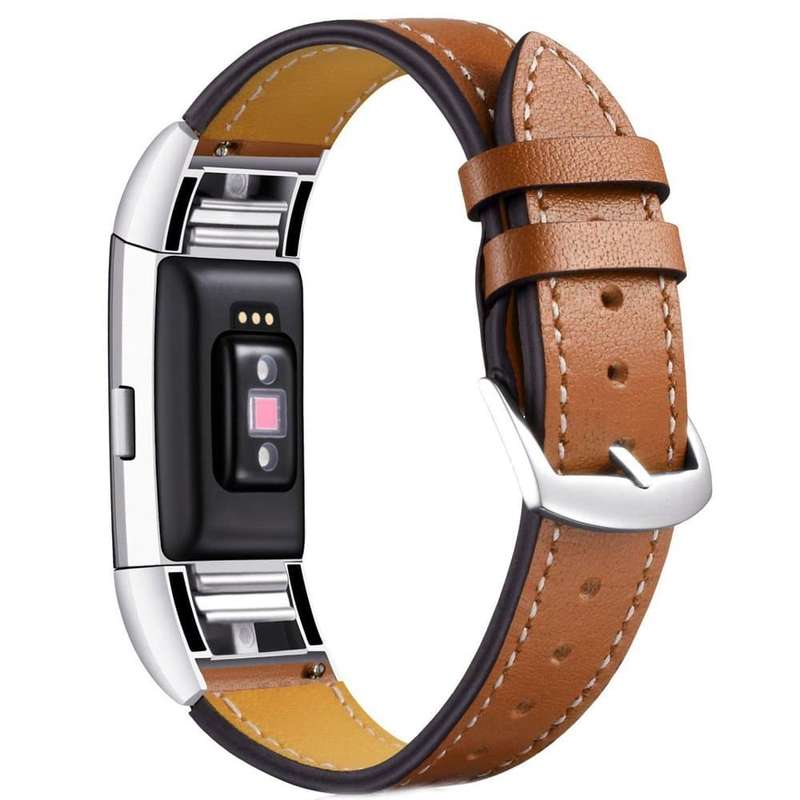 Leather Strap for Fitbit Charge 2-Brown