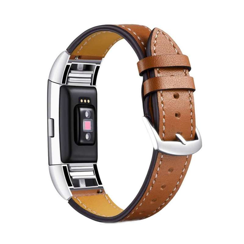 Leather Strap for Fitbit Charge 2-Brown