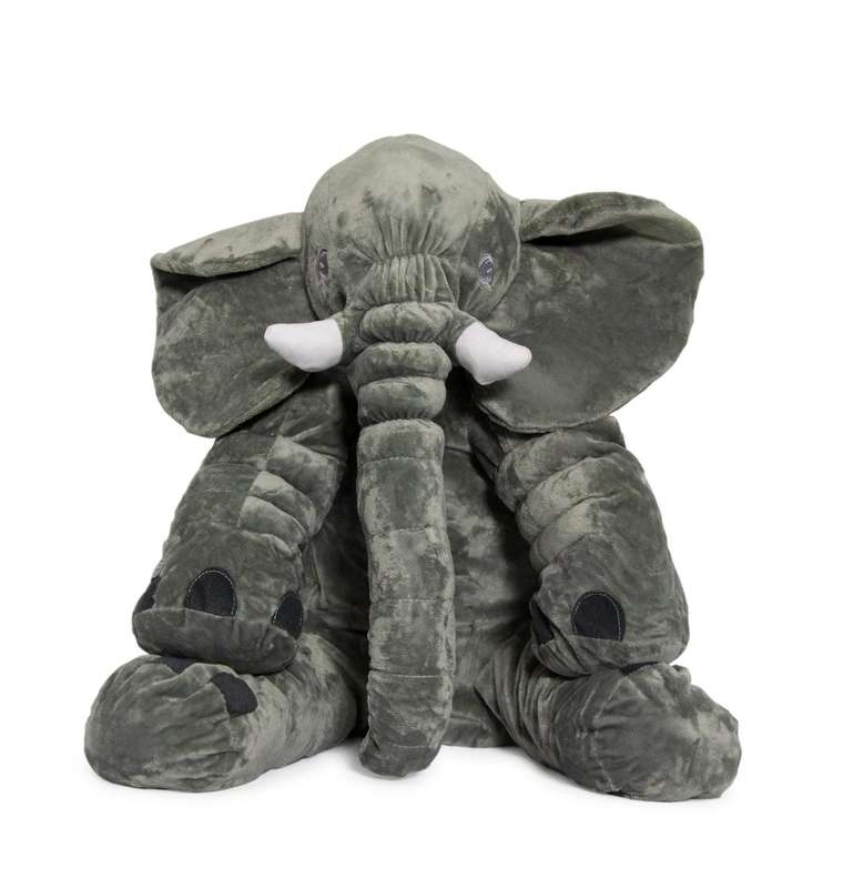 Plush Grey Elephant Baby Pillow
