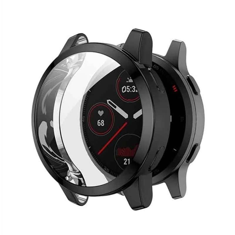 Electroplated TPU case for Garmin vivoactive 4S x2 - Clear and Black - Combo
