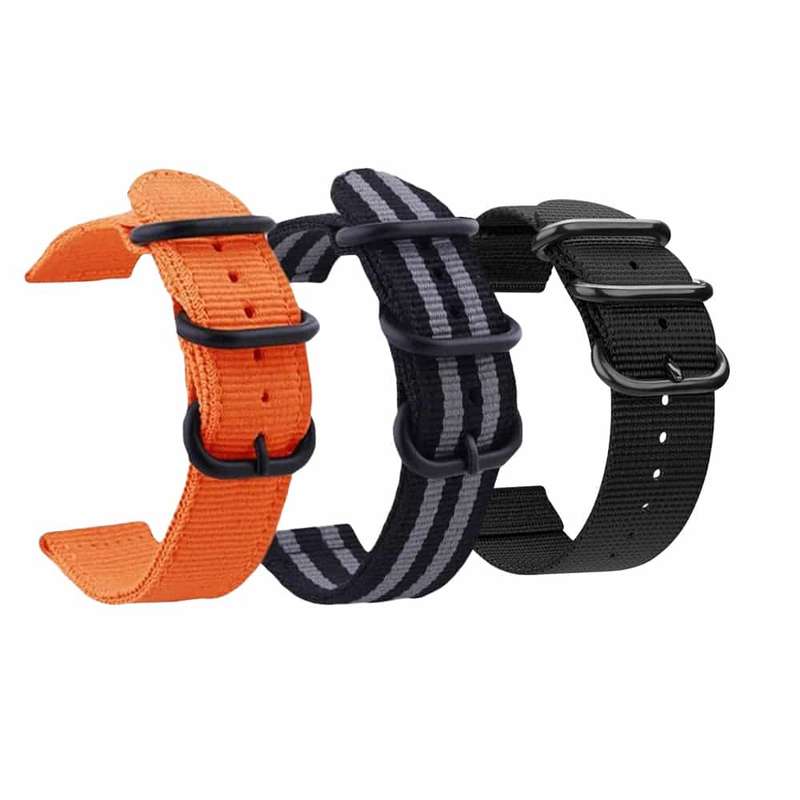 Universal 22mm Nylon Watch Strap - Black
