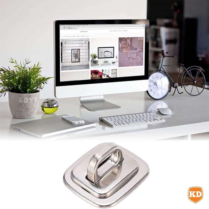 Anti-Theft Electronic Laptop Anchor Lock Base Plate- Silver