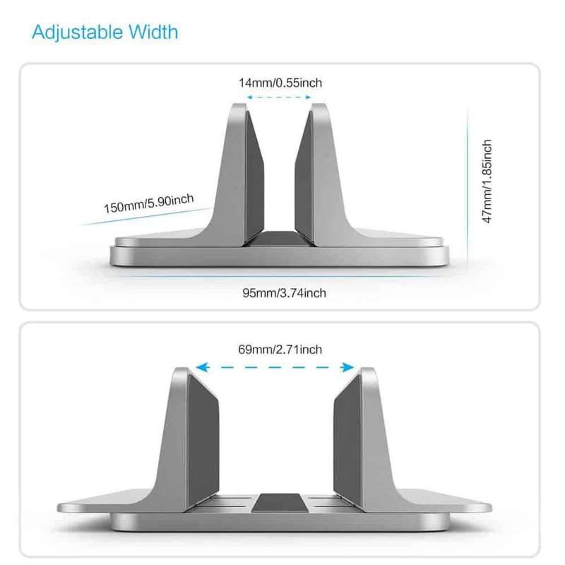 Adjustable Aluminum Vertical Desktop Laptop Tablet Stand