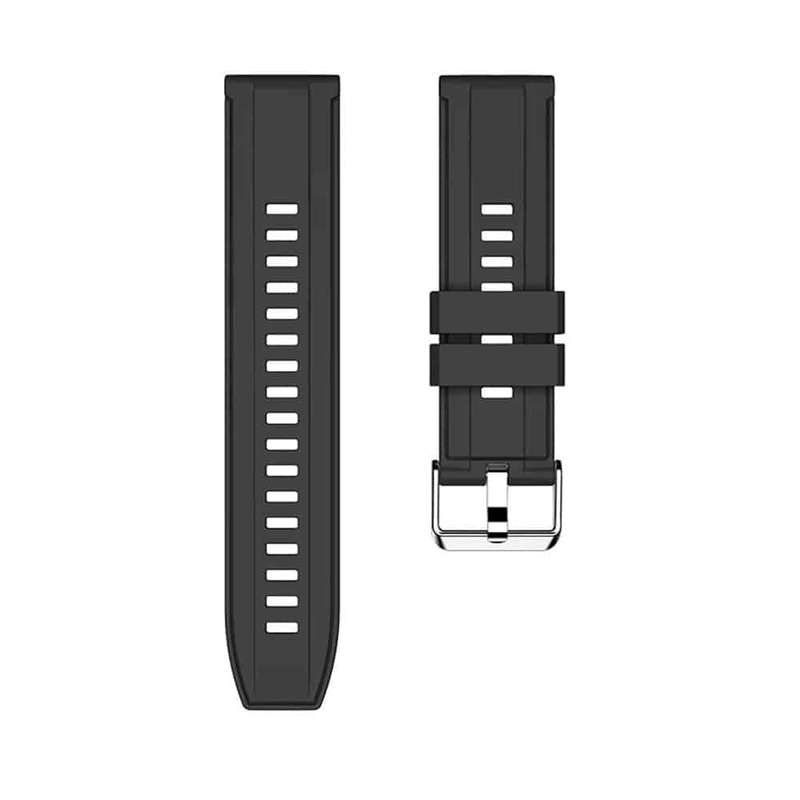 22mm Polar Grit X Replacement Silicone Strap (Adjustable S-M-L)- Black