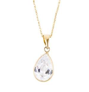 9ct Yellow Gold Pear Shape Necklace