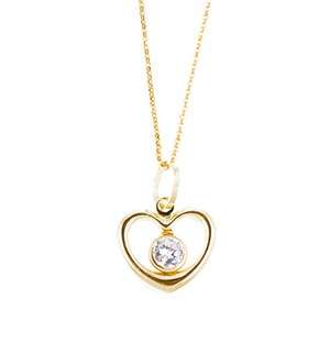 9ct Yellow Gold Tiffany Heart Necklace