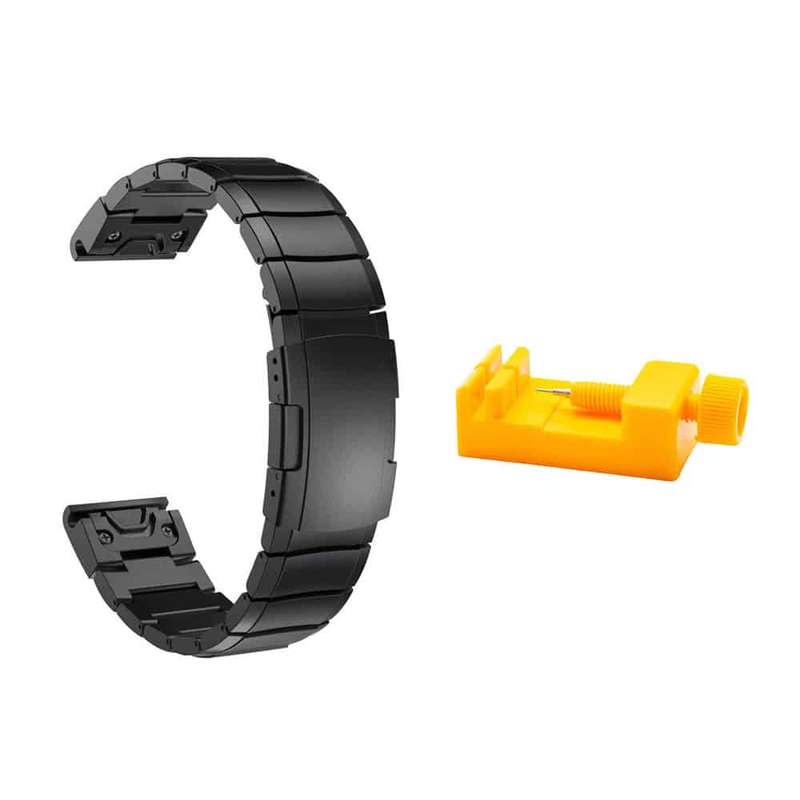 Killer Deals Stainless steel Strap for 20mm Garmin Fenix 5S/6S - Black + Link removal tool