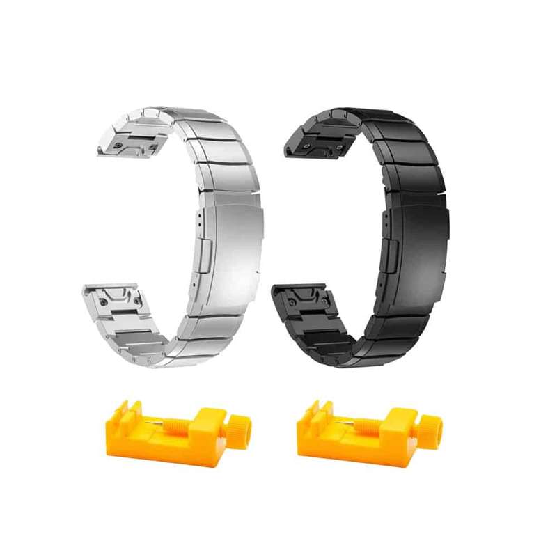 Killer Deals Stainless steel Strap for 20mm Garmin Fenix 5S/6S - Black + Link removal tool