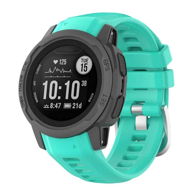 22mm Garmin Instinct Replacement Silicone Strap - Frost Blue