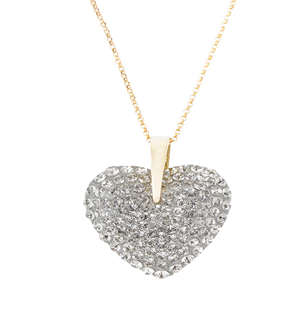 9KT Yellow and White Pave Gold Necklace