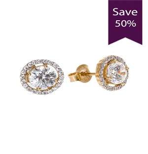 9ct Yellow Gold Cubic Zirconia Studs