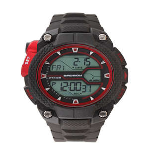 Bad Boy Gents Black and Red Digi Watch