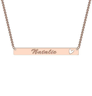 MeMi Bar Personalised Necklace with a Heart