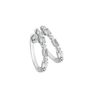 9KT White Gold Diamond Eternity Earrings