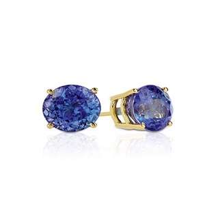 18KT Yellow Gold Tanzanite Stud Earrings