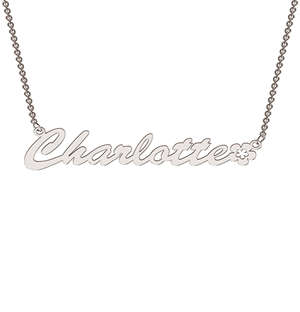 Memi Sterling Silver Flower Personalised Necklace