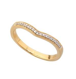 9kt yellow gold curved eternity band