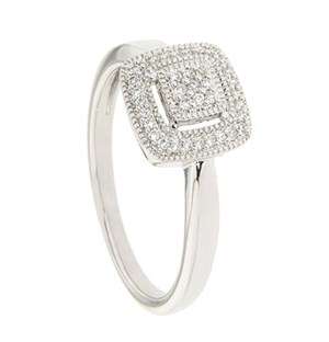 White Gold Square Solitaire Ring