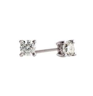 9ct White Gold Diamond Earrings
